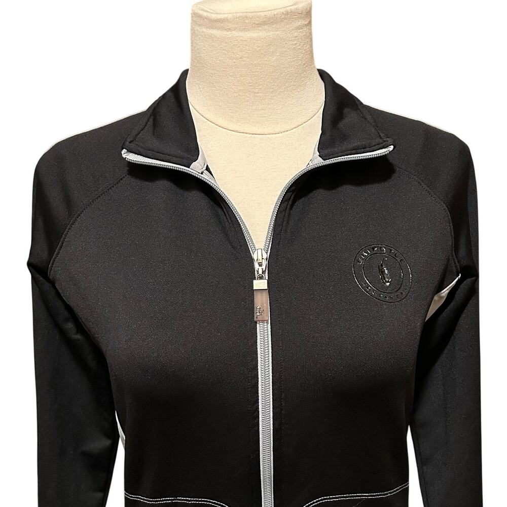 Alo Yoga Cool fit Long Sleeve Full Zip Jacket Women’s Size Medium Black & Gray - Picture 3 of 13